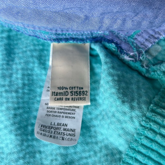 New L.L.BEAN Womens Reef Teal Comfort Corduroy Button Down Shirt Size Large - Picture 5 of 10